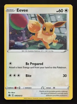 Pokemon Card Eevee SWSH212 Black Star Promo Holo Rare Near Mint - Image 1