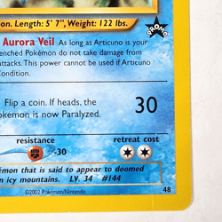 Articuno 48/53 Pokemon TCG Card WOTC Black Star Promo Vintage 2002 LP/NM - Image 4