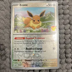 Eevee 2025 Pokemon Day Promo Card , 074/131, Prismatic Evolutions, Blister Pack - Image 1