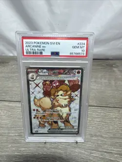 Pokemon TCG Arcanine ex 224/198 Scarlet & Violet Base Ultra Rare Card - PSA 10 - Image 1