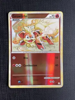 Growlithe 65/123 HeartGold & SoulSilver Reverse Holo HGSS Pokemon Card - NM/LP - Image 1