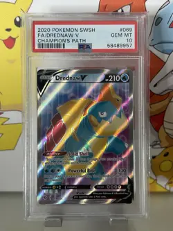 🔹PSA 10 GEM MINT🔹Drednaw V 069/073 Sword & Shield Champions Path Pokemon Card - Image 1