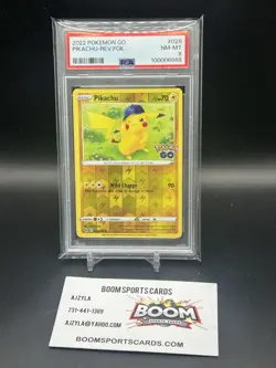 Pikachu Reverse Holo Rare #028 - PSA NM-MINT 8 - 2022 Pokemon GO - Pokemon TCG - Image 1