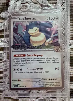Pokemon TCG Journey Together Hop’s Snorlax Stamped Promo 117/159 Sealed - Image 1