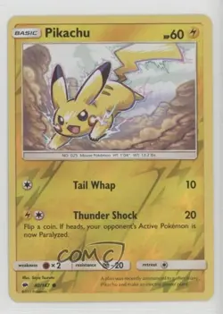 Pikachu Reverse Foil Pokemon Sun & Moon Burning Shadows #40 - Image 1