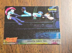 Topps Pokemon Mewtwo Strikes Back 23 Meowth Times Two EMBOSSED FOIL HOLO TEXTURE - Image 1