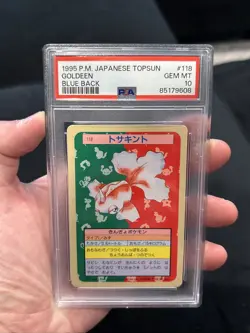Pokemon PSA 10 Gem Mint 1995 GOLDEEN Topsun Blue Back Japanese Promo #118 - Image 1