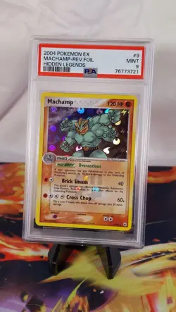 Pokemon TCG Machamp #9/101 Reverse Holo - 2004 EX Hidden Legends Set - PSA 9 - Image 1
