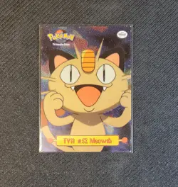 Topps Pokemon series 1 TV11 Meowth Sandpaper Debossed holo MP - Image 1