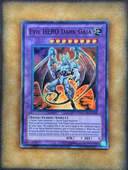 Yugioh Evil HERO Dark Gaia LCGX-EN069 Super Rare NM - Image 1