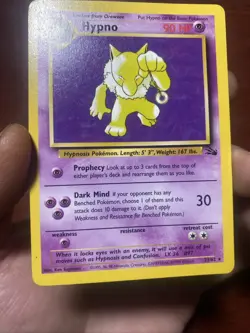 Hypno Non-Holo - Fossil - #23/62 - Rare Vintage Pokemon Card 1999 WOTC c552 - Image 3