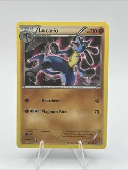 Pokemon TCG 2016 Fates Collide Lucario Card 47/124 Regular Rare - Image 1
