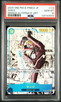 One Piece Card Sanji Comic Parallel Super Rare PSA10 Manga Art SR - Image 1