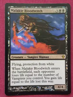 Magic The Gathering ZENDIKAR FOIL MALAKIR BLOODWITCH black card MTG - Image 1