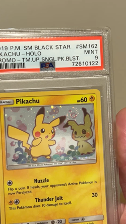 PIKACHU SM162 Promo Holo Pokemon 2019 Team Up SWIRL beautiful - PSA 9 Mint - Image 2