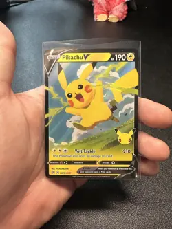 2021 Pokemon Celebrations Pikachu V SWSH143 Full Art Black Star Promo Holo - NM - Image 1
