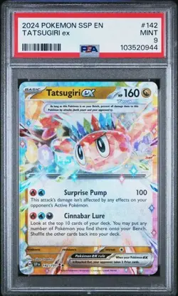 2024 POKEMON SSP EN #142 TATSUGIRI EX PSA 9 SURGING SPARKS - Image 1