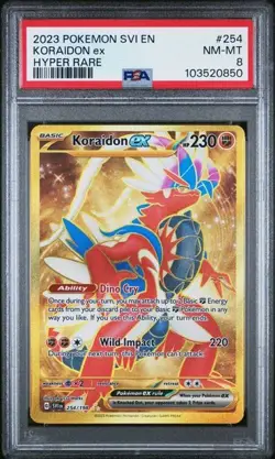 2023 POKEMON SVI EN #254 KORAIDON EX GOLD HYPER RARE PSA 8 SCARLET & VIOLET - Image 1