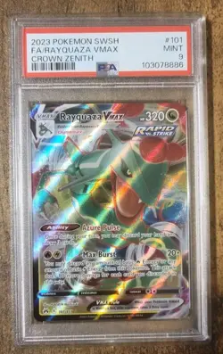2023 Pokemon Sword And Shield Full Art Rayquaza Vmax Crown Zenith #101 Psa 9... - Image 1