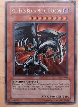 YUGIOH RED-EYES BLACK METAL DRAGON FMR-001 SECRET (HP) DAMAGED - Image 1