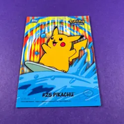 Pokemon Surfing Pikachu 25 8 of 10 Animation Series 2 Card Topps 2000 - Image 1