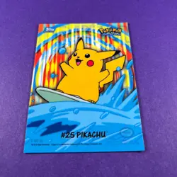 Pokemon Surfing Pikachu 25 8 of 10 Animation Series 2 Card Topps 2000 - Image 2