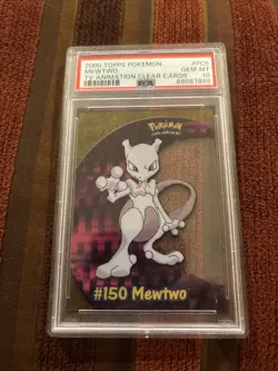 2000 Topps Pokemon PSA 10 Mewtwo TV Animation Clear Cards #PC5 psa10 - Image 1