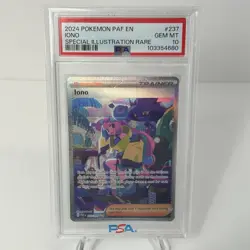 Pokemon TCG Iono Scarlet & Violet Paldean Fates Holo Card 237/091 PSA 10 - Image 1