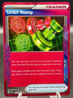 Pokemon Unfair Stamp 165/167 Twilight Masquerade ACE SPEC Ultra Rare Holo NM - Image 1