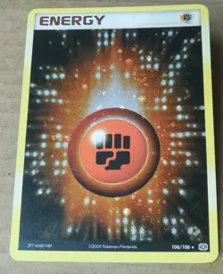 Fighting Energy 106/106 Rare Holo Emerald Set Pokemon NM/LP - Image 1