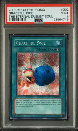 2002 YU-GI-OH! THE ETERNAL DUELIST SOUL PROMO #002 GRACEFUL DICE PSA 9 - Image 1