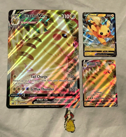 Crown Zenith Pikachu Premium Collection Pin + Promo Cards! Exclusive Walmart Pin - Image 1