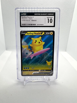 2021 Pokemon Surfing Pikachu V #008/025 English CGC 10 - Image 1