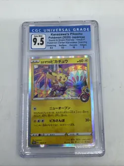 CGC 9.5 Gem Mint Pokemon Center Kanazawa's Pikachu 144/S-P Jap Promo Stamped - Image 1