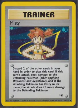 Pokemon Misty 18/132 Gym Heroes Holo Rare 2000 WOTC Vintage NM - Image 1