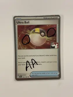 2x SWIRL Ultra Ball 196/198 Holo Pokemon Prize Pack Scarlet & Violet variant AA - Image 1