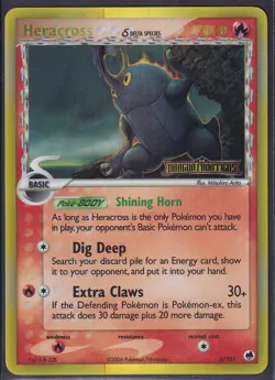 Pokemon Heracross 3/101 EX Dragon Frontiers Reverse Holo 2006 Delta Species NM - Image 1