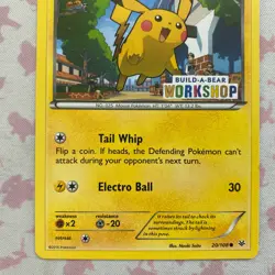 Pokemon TCG Pikachu 20/108 Build-A-Bear Regular Promo - Image 3