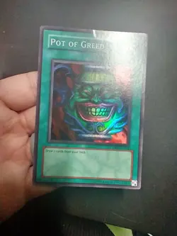 Yu-Gi-Oh! Pot of Greed Super Rare DB1-EN134 Unlimited MODERATE(MP) SEE PICTURES - Image 3