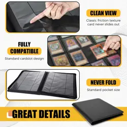 Clysee 3 Pcs 16 Pocket Trading Card Binder 3000+ Pockets Binder Album Compatible - Image 5