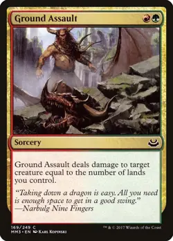 Ground Assault 169 MM3 MTG Sorcery Green Red Common 2017 Kopinski Multicolor - Image 1