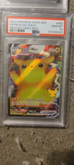 2021 Pokemon Swsh Bsp Fa/Pikachu Vmax #062 Pikachu Vmax Box PSA 10 GEM MT! - Image 1