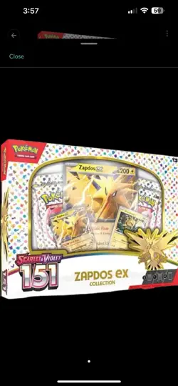 Pokemon TCG: Scarlet & Violet 151 Zapdos EX Collection Box - Image 1
