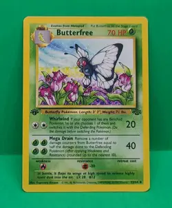 Pokemon Butterfree 33/64 1st Edition d error Misprint Jungle WOTC LP - Image 1