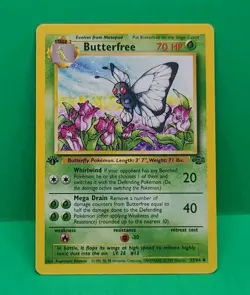 Pokemon Butterfree 33/64 1st Edition d error Misprint Jungle WOTC LP - Image 2