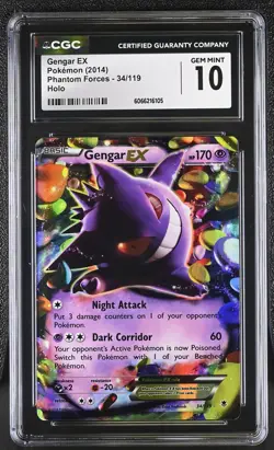 CGC 10 GEM MINT Gengar EX 2014 Phantom Forces 34/119 Holo Pokemon Card - Image 1