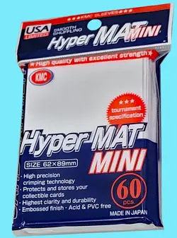 60 KMC SMALL HYPER MAT WHITE Card Barrier Matte Mini Deck Protector Sleeve Japan - Image 1