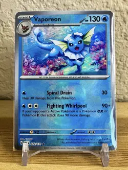 Pokemon TCG: Vaporeon (Master Ball Pattern) 022/131 Prismatic Evolutions Holo NM - Image 2