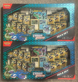 Pokemon Crown Zenith Sea & Sky Premium Collection - Lot of 2 - 28 Total Packs - Image 1