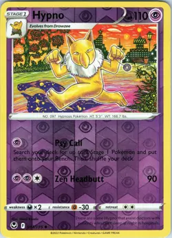 Hypno 061/195 Uncommon - Pokemon TCG SWSH12: Silver Tempest - Reverse Holo (NM) - Image 1
